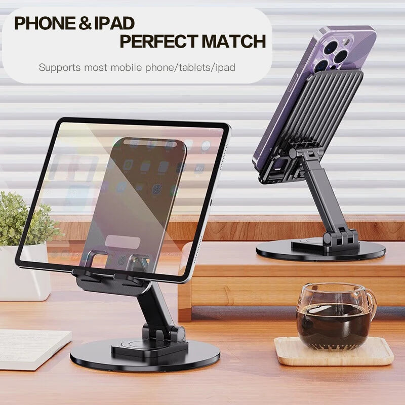 360 Degree Metal Desk Phone Stand - Adjustable Tablet Holder