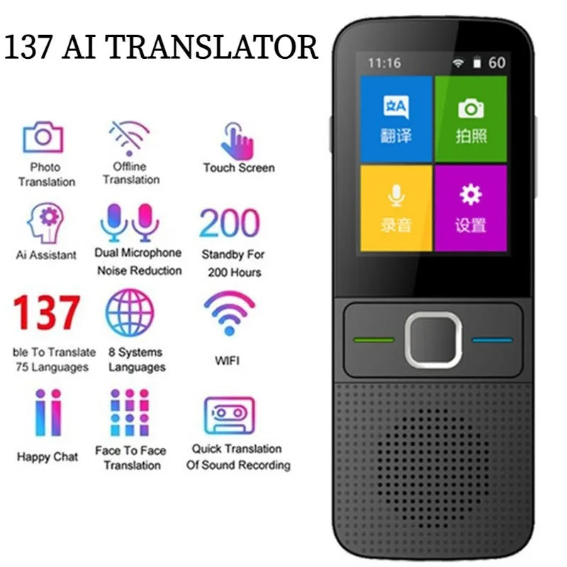 T10 Smart Voice Translator - 137-Language Real-Time AI Device