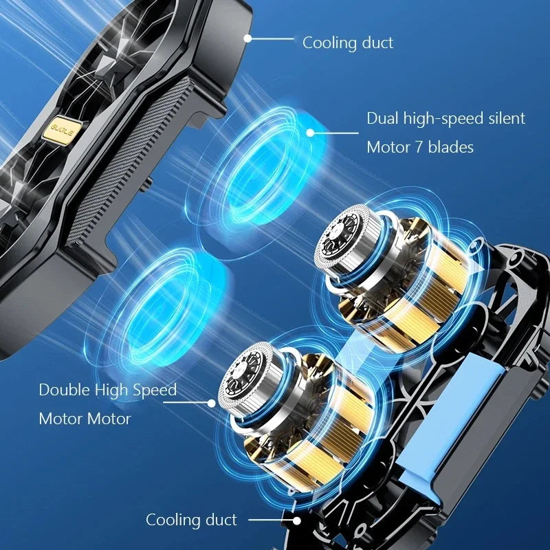 FS01 Dual Fan Rechargeable Phone Cooler Clip