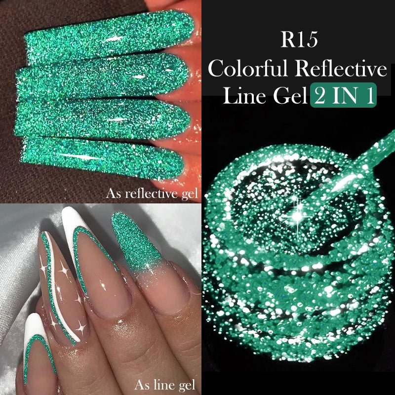 LILYCUTE Reflective Glitter Liner Nail Gel - 5ml