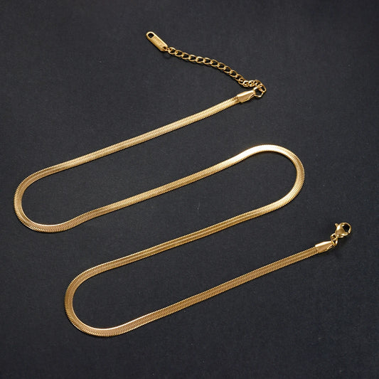 316L Stainless Steel Gold Snake Chain Necklace