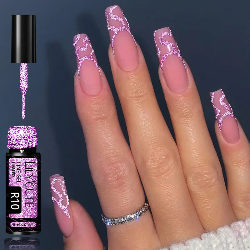 LILYCUTE Reflective Glitter Liner Nail Gel - 5ml
