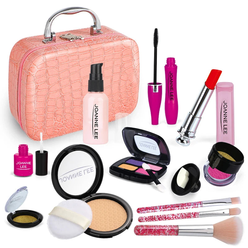 Kids Fake Makeup Kit with Cosmetic Bag - Pretend Play Set