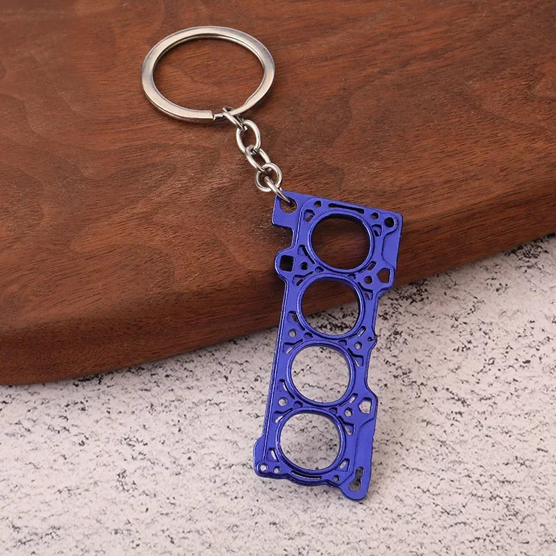 Gear Head Car Keychain with Speedbox Pendant Design