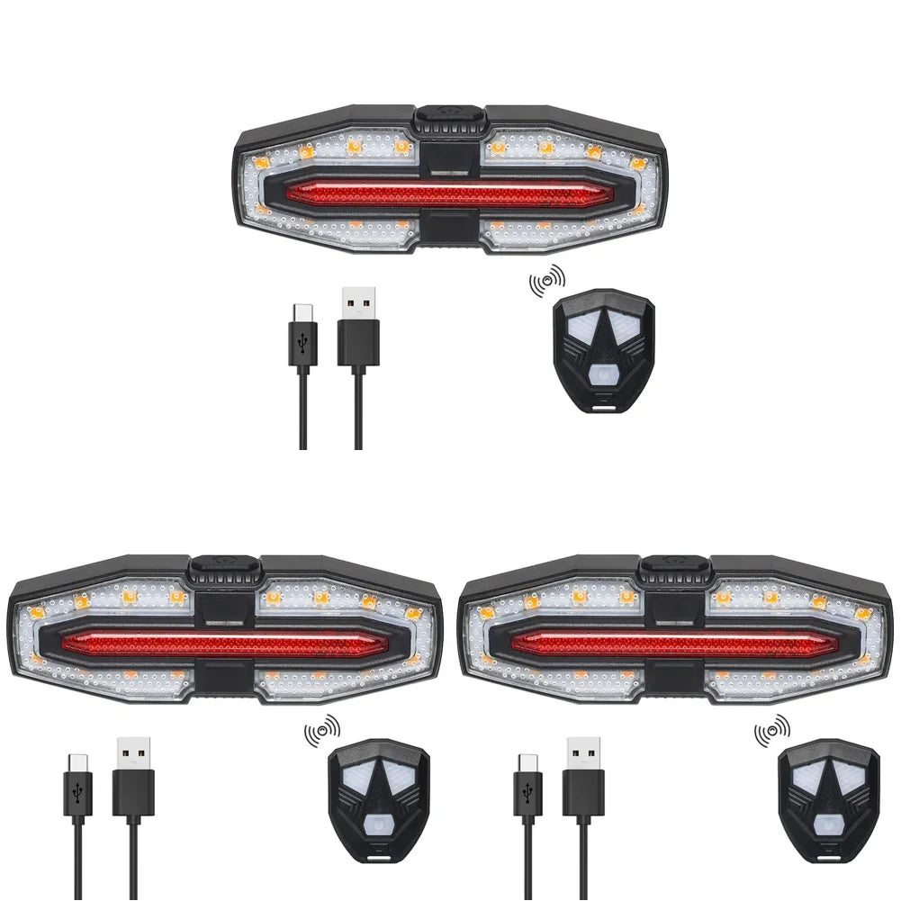 Rechargeable Bike Tail Light with Turn Signals and Remote