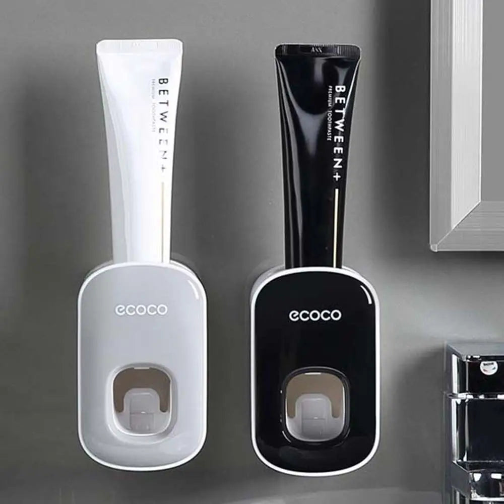 Wall Mounted Toothbrush Holder with Toothpaste Squeezer