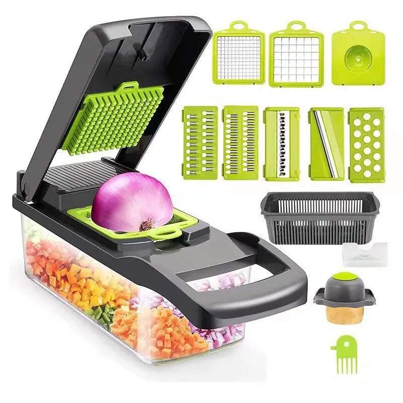12-in-1 Vegetable Slicer Cutter with Basket