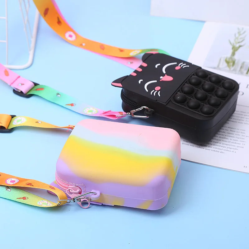 Kawaii Unicorn Crossbody Fidget Bag - Push Bubble Coin Purse