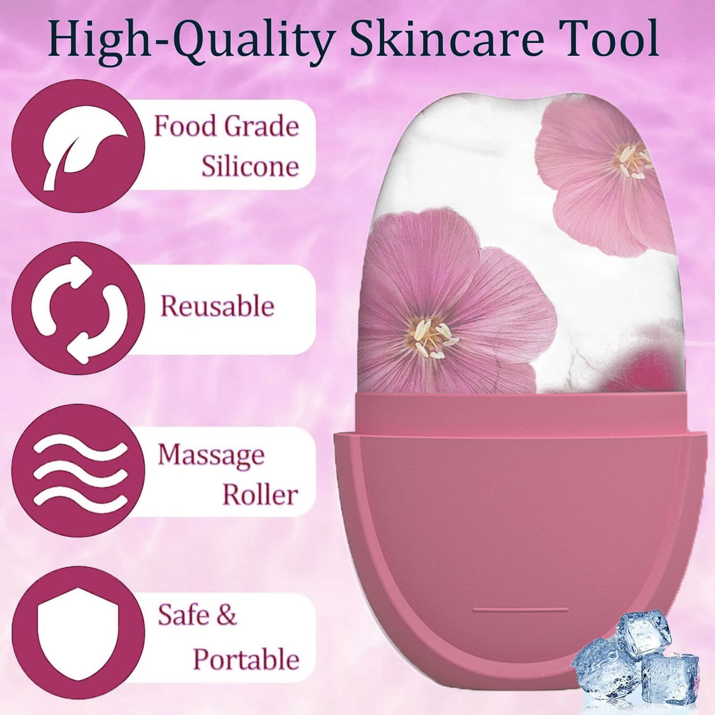Facial Ice Roller and Gua Sha Cooling Massager - Khaki