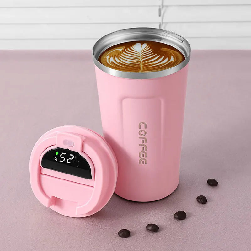 Smart Stainless Steel Travel Tumbler - Temperature Display Thermos Cup
