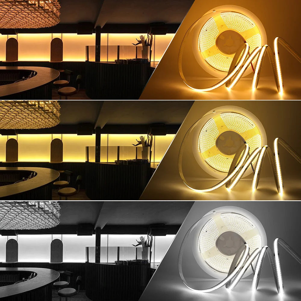 5V USB COB Strip Light 320 LEDs/m for Cabinets and TV Backlights