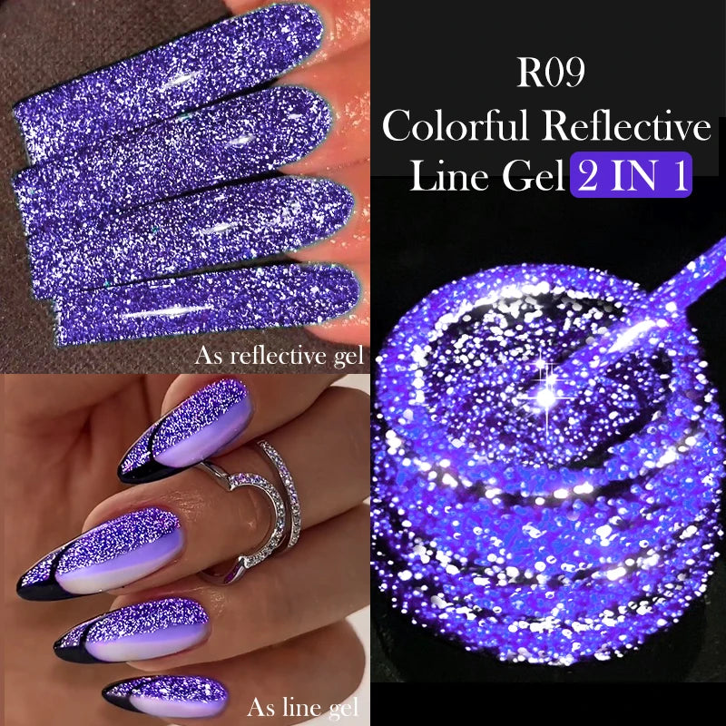 LILYCUTE Reflective Glitter Liner Nail Gel - 5ml