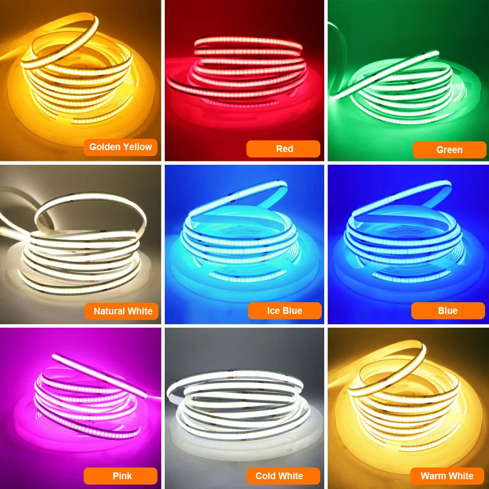 5V USB COB Strip Light 320 LEDs/m for Cabinets and TV Backlights