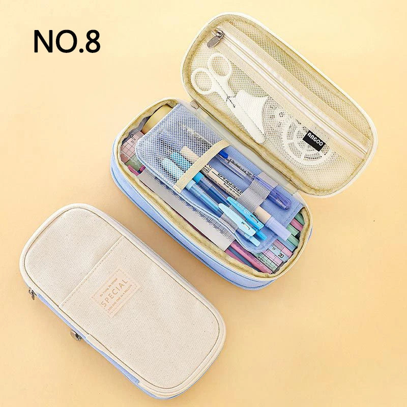 Large Double-Layer Fabric Pencil Case - CPC Safe Material