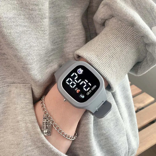 LED Digital Sports Watch - Waterproof Square Silicone Wristwatch