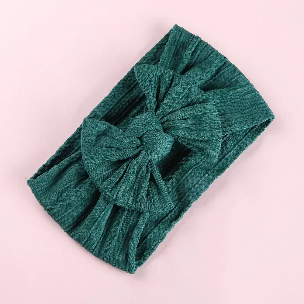 Elastic Baby Bow Headband - Soft Jacquard Newborn Hair Accessory