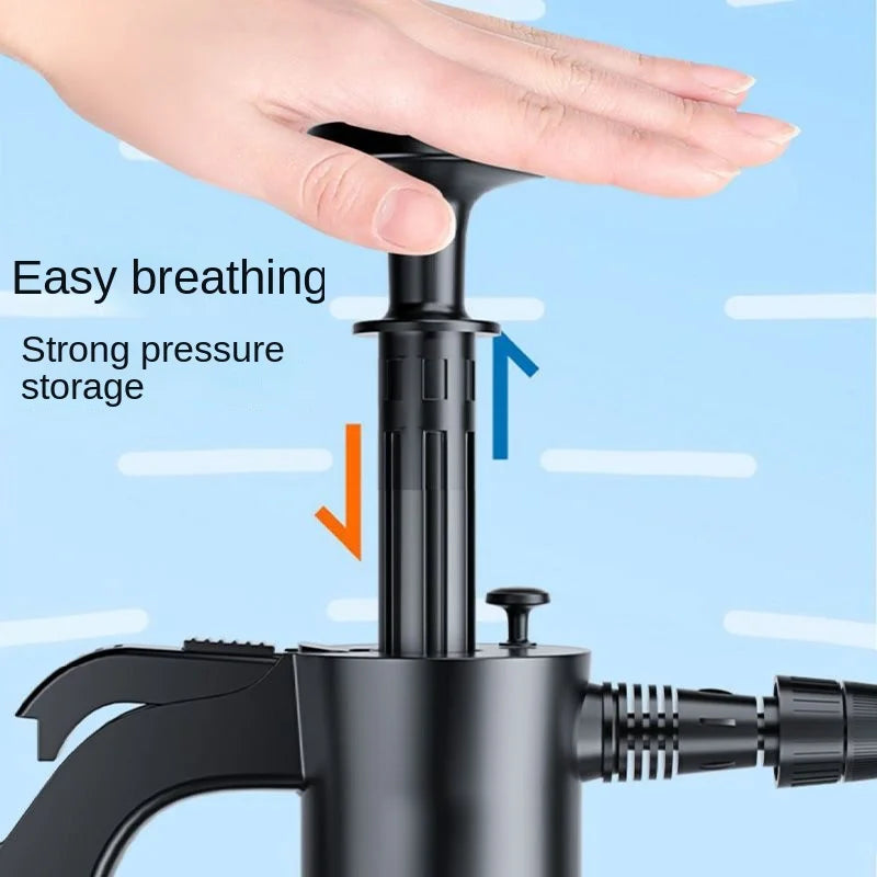 2L Hand Pump Foam Sprayer - Three Nozzle Car Wash Bottle
