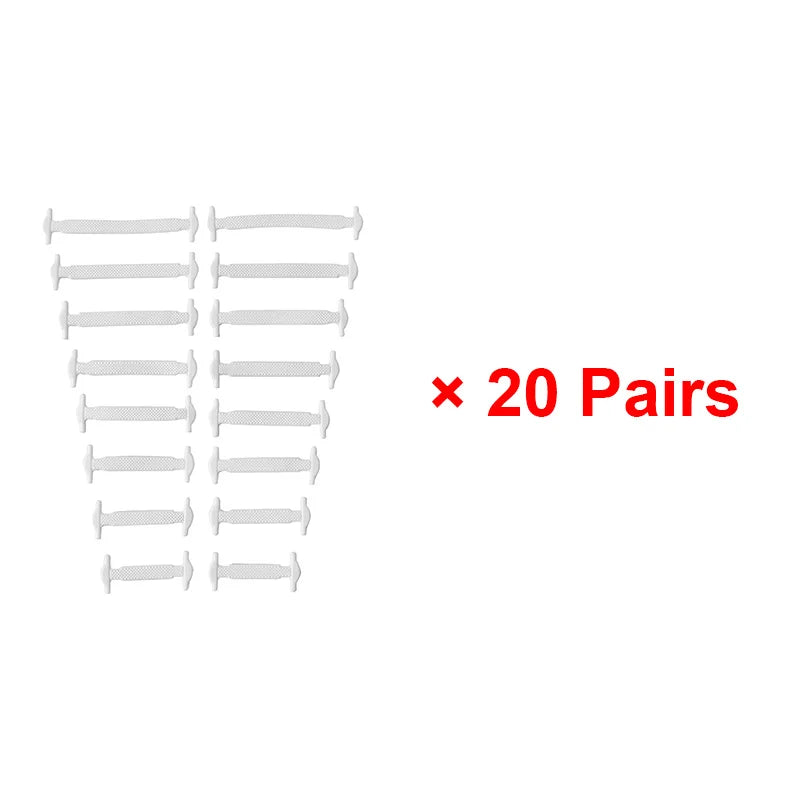 16 Piece Silicone No-Tie Shoelaces - Elastic Flat Lace Set