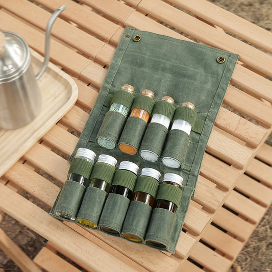 Waterproof Canvas Camping Spice Bottle Storage Bag