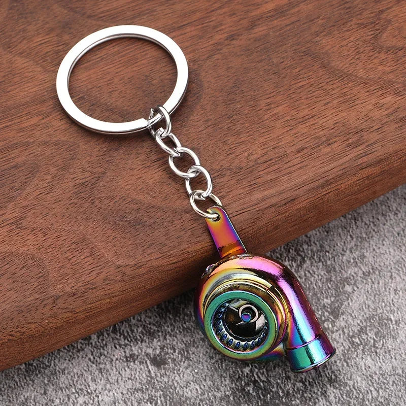 Gear Head Car Keychain with Speedbox Pendant Design