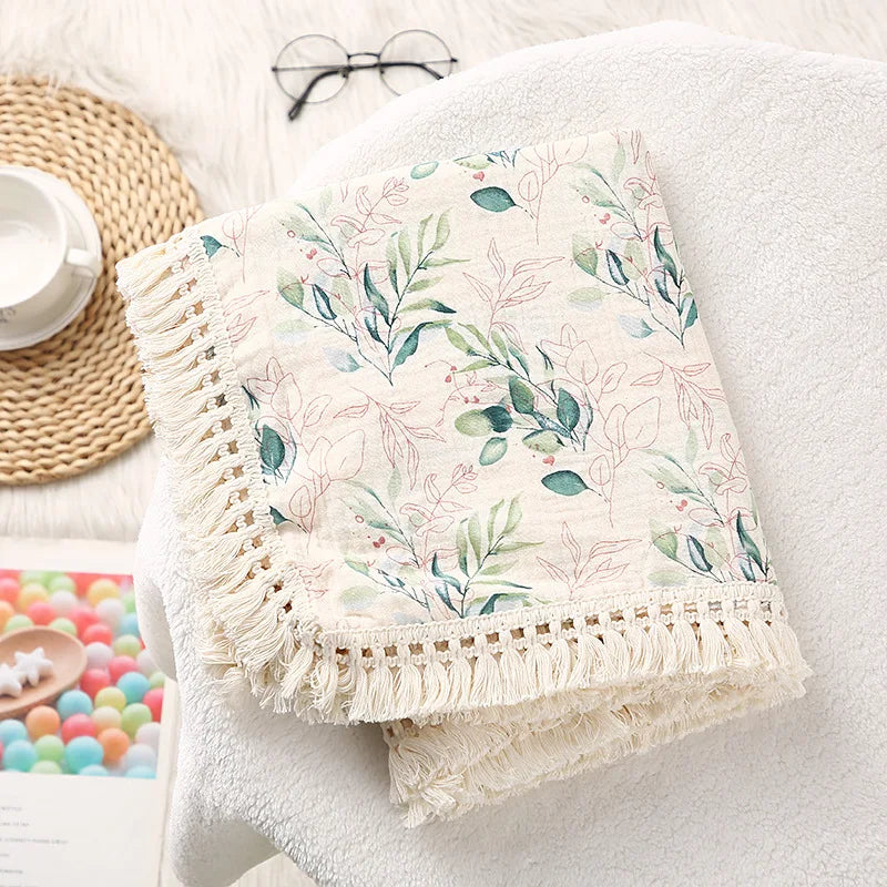 Cute Bear Cotton Baby Swaddle Blanket - Soft Newborn Muslin Wrap