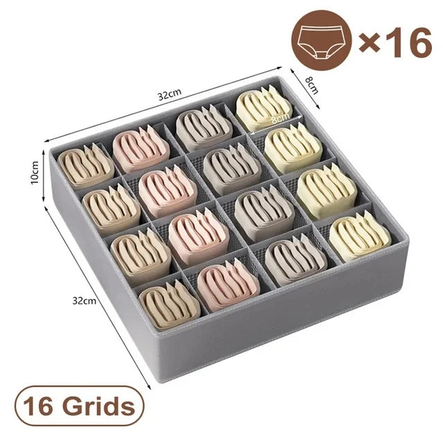 Foldable Underwear, Bra, and Sock Drawer Organizer Box