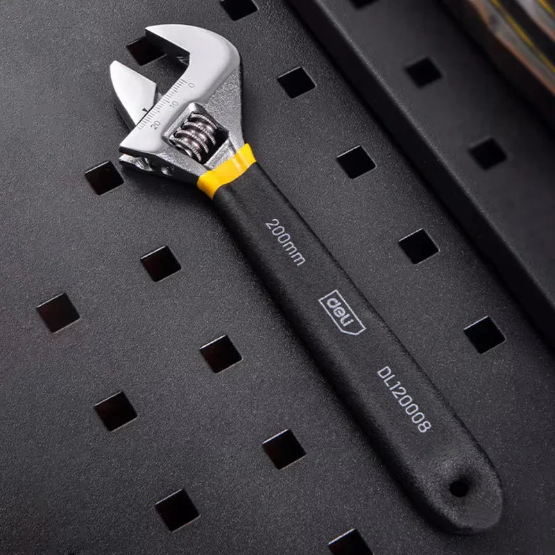 Deli Adjustable Carbon Steel Wrench for Workshop Repairs