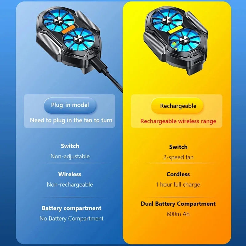 FS01 Dual Fan Rechargeable Phone Cooler Clip
