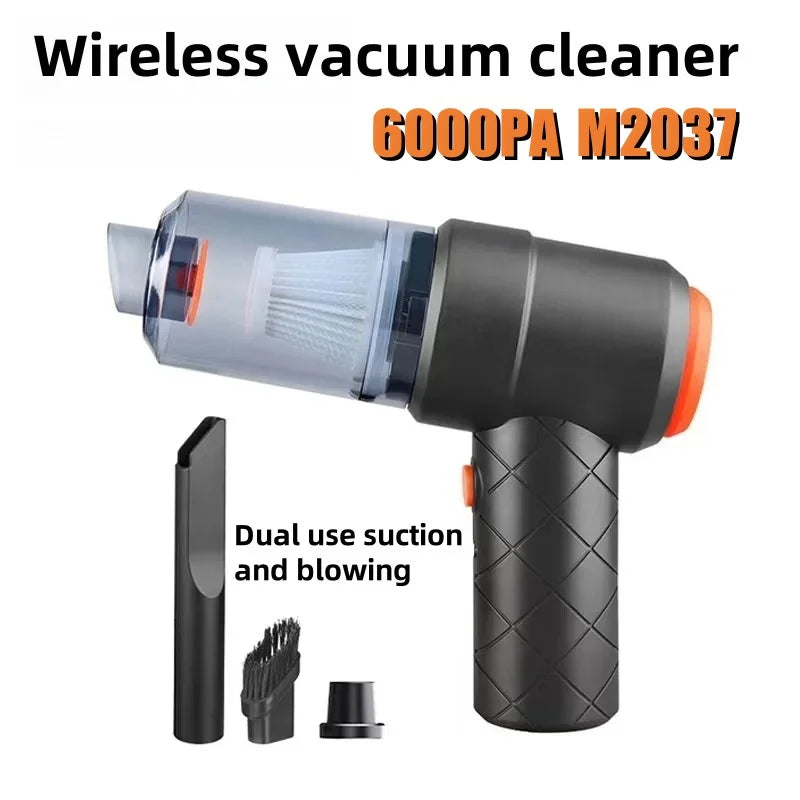 Portable Wireless Car Vacuum Cleaner - 6000PA Black