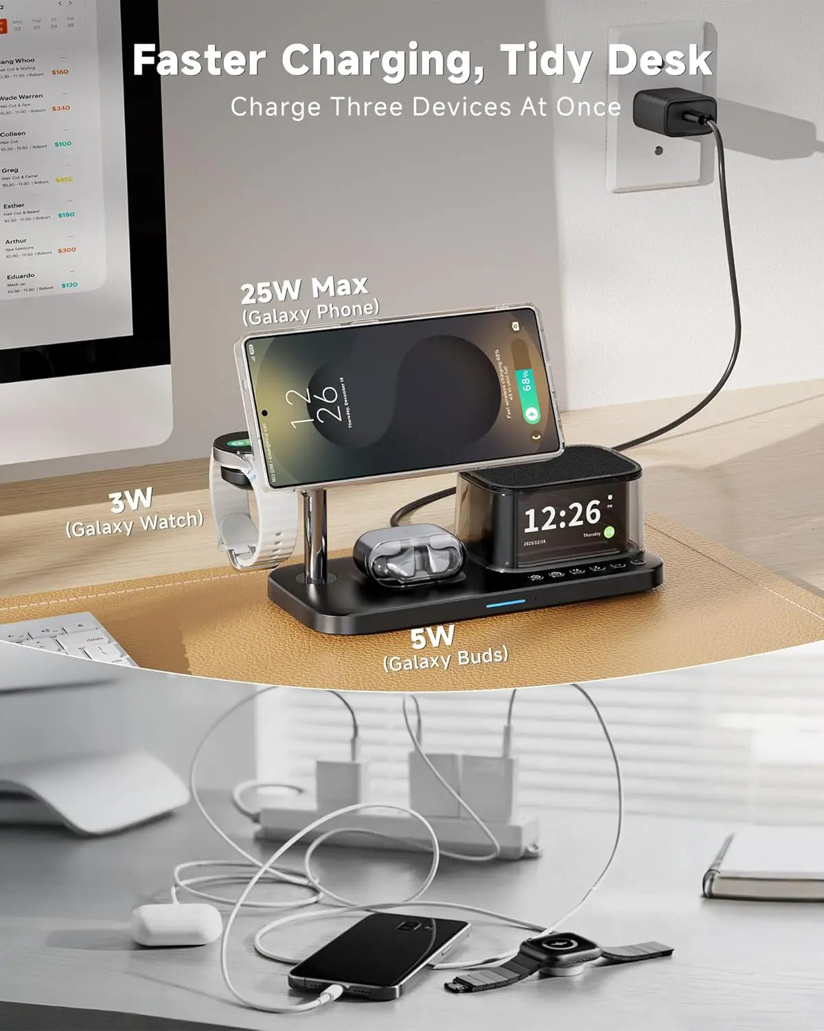 25W Magnetic Wireless Charger Stand - Bluetooth Speaker Dock