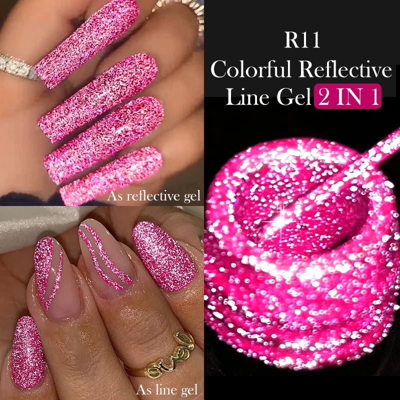 LILYCUTE Reflective Glitter Liner Nail Gel - 5ml