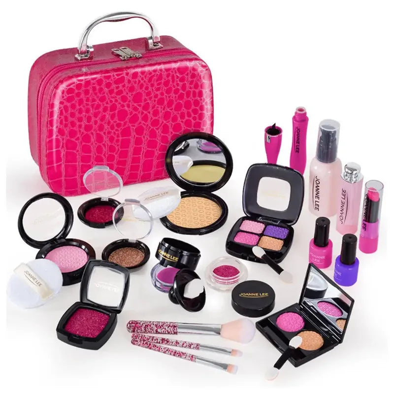 Kids Fake Makeup Kit with Cosmetic Bag - Pretend Play Set