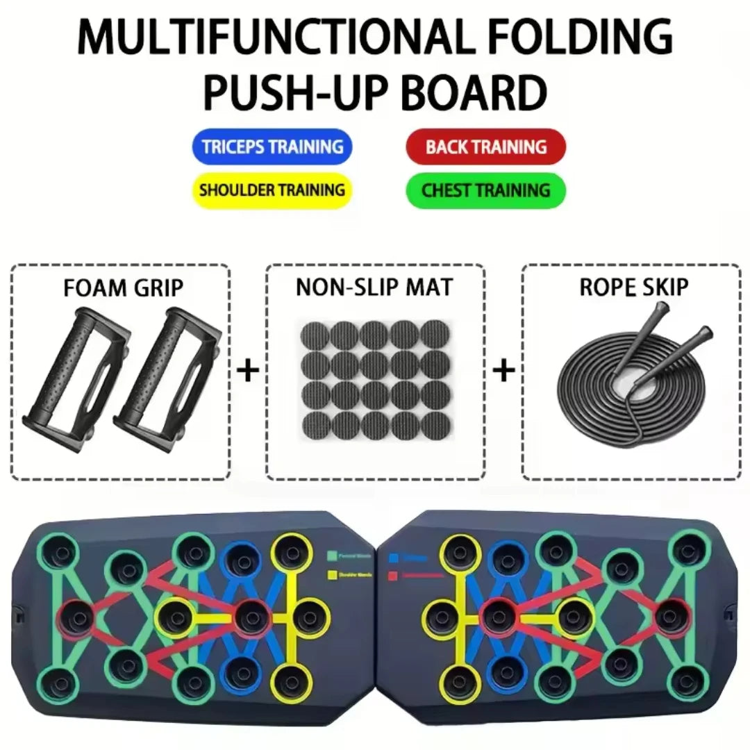 Foldable Push-Up Board Set with Handles for Full-Body Training