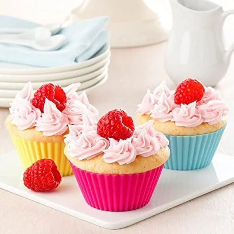 12-Piece Reusable Silicone Cupcake and Muffin Mold Set