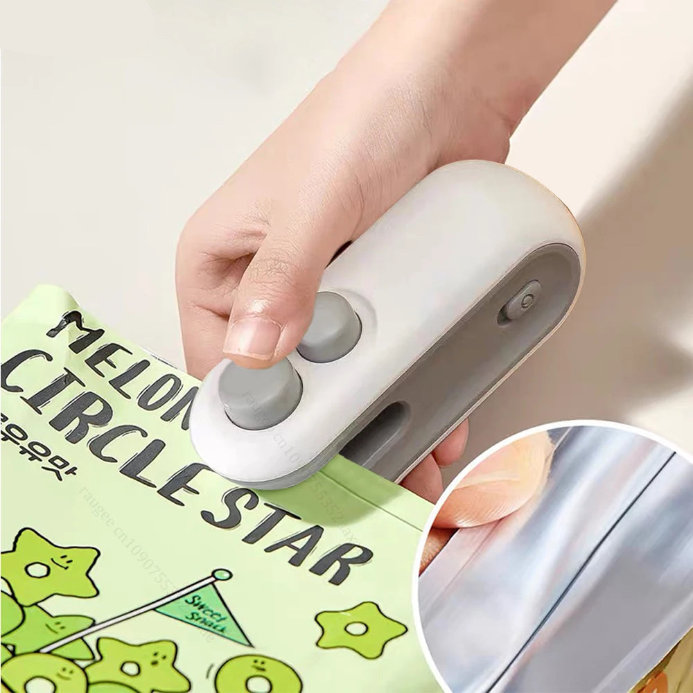 Mini 2-in-1 Handheld Bag Sealer with Cutter and Magnet