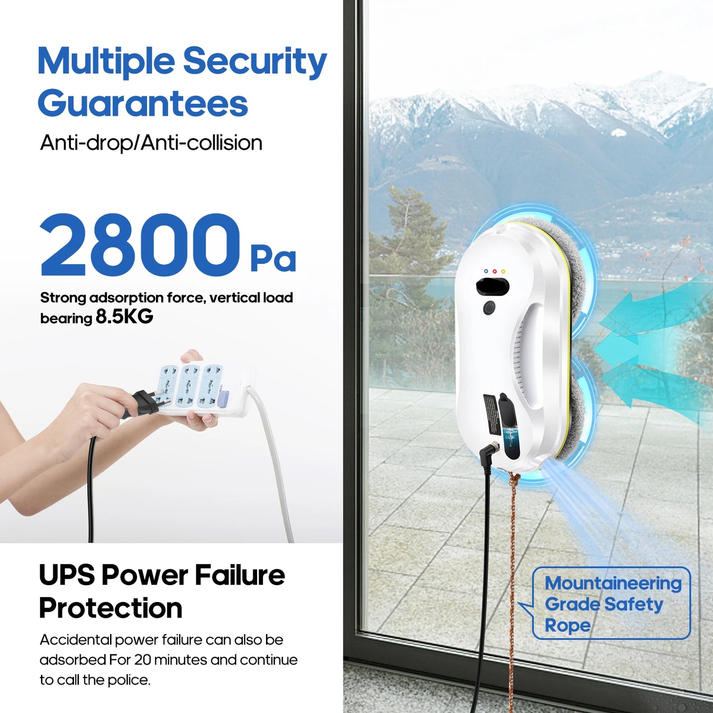Automatic Window Cleaning Robot - Water Spray Glass Wiper with Remote