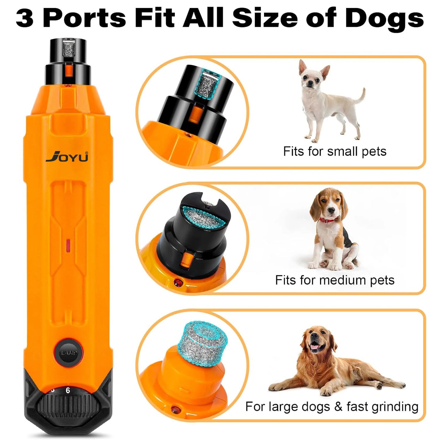 6-Speed Quiet Rechargeable Dog Nail Grinder