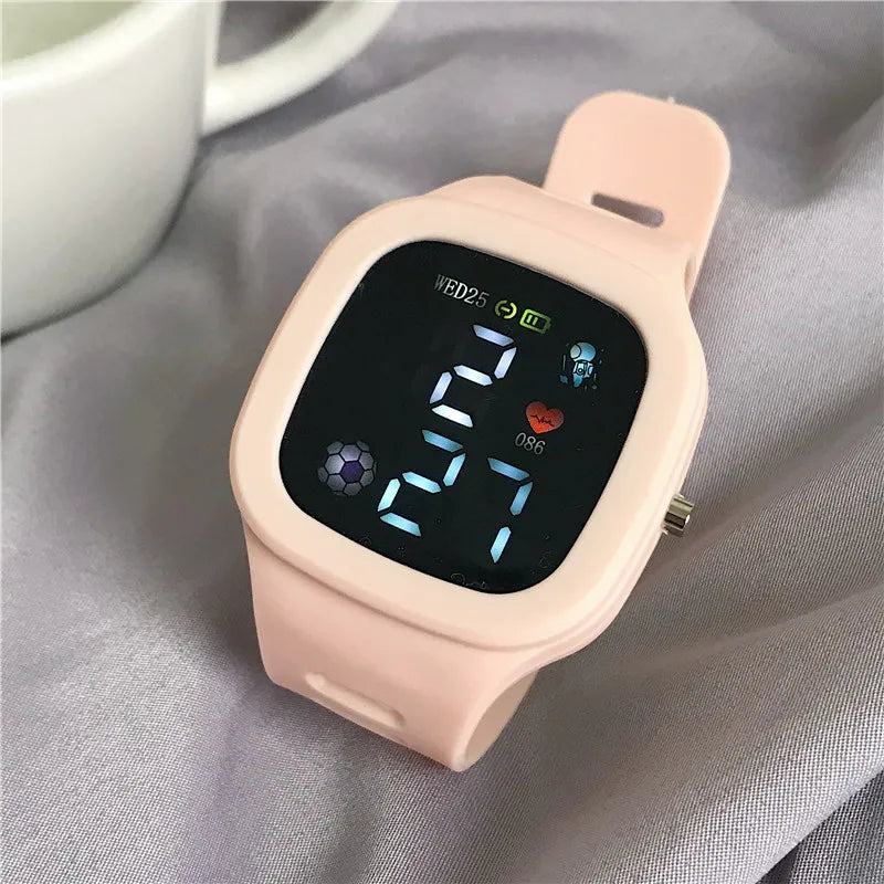 LED Digital Sports Watch - Waterproof Square Silicone Wristwatch