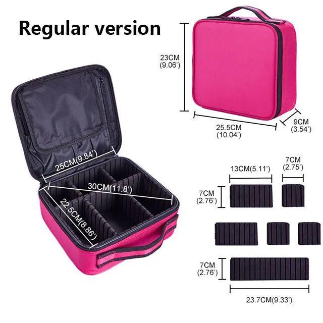 Waterproof Travel Makeup Case - Zipper Cosmetic Organizer Bag