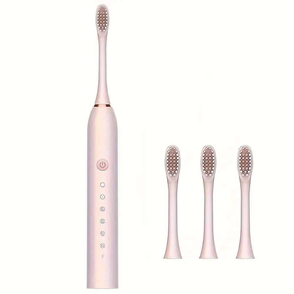 USB Rechargeable Ultrasonic Toothbrush - 6-Speed Black