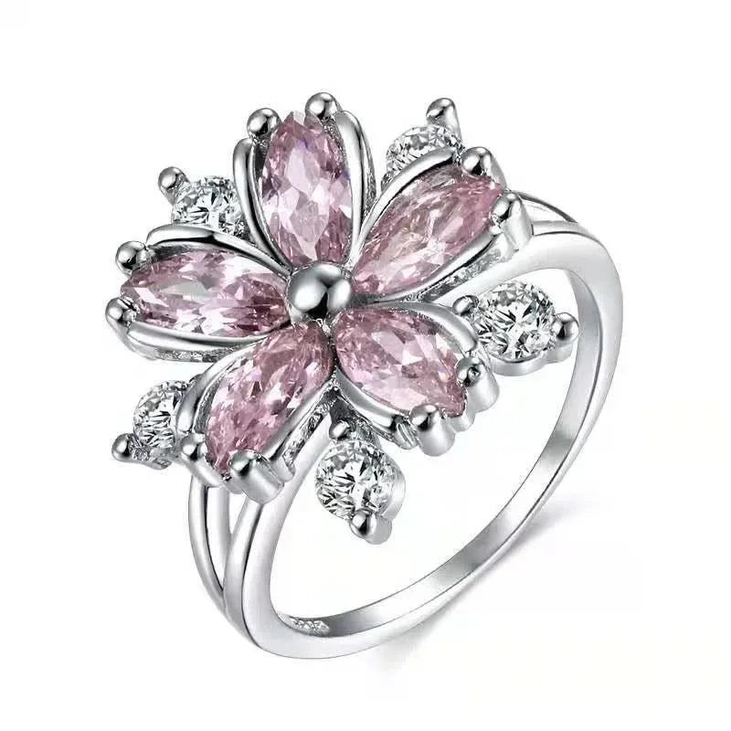 Champagne Square Crystal Statement Ring for Women