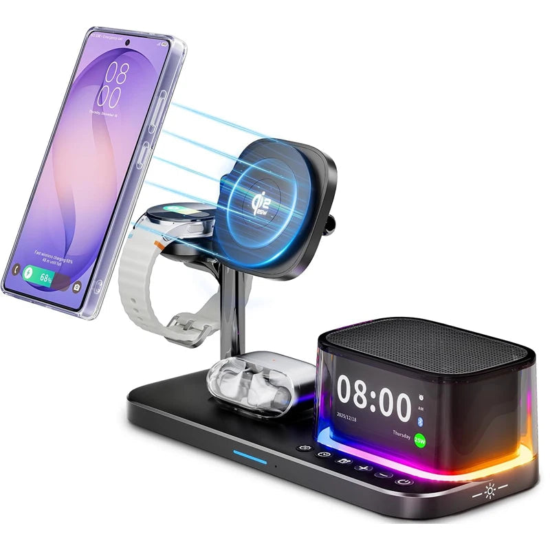 25W Magnetic Wireless Charger Stand - Bluetooth Speaker Dock