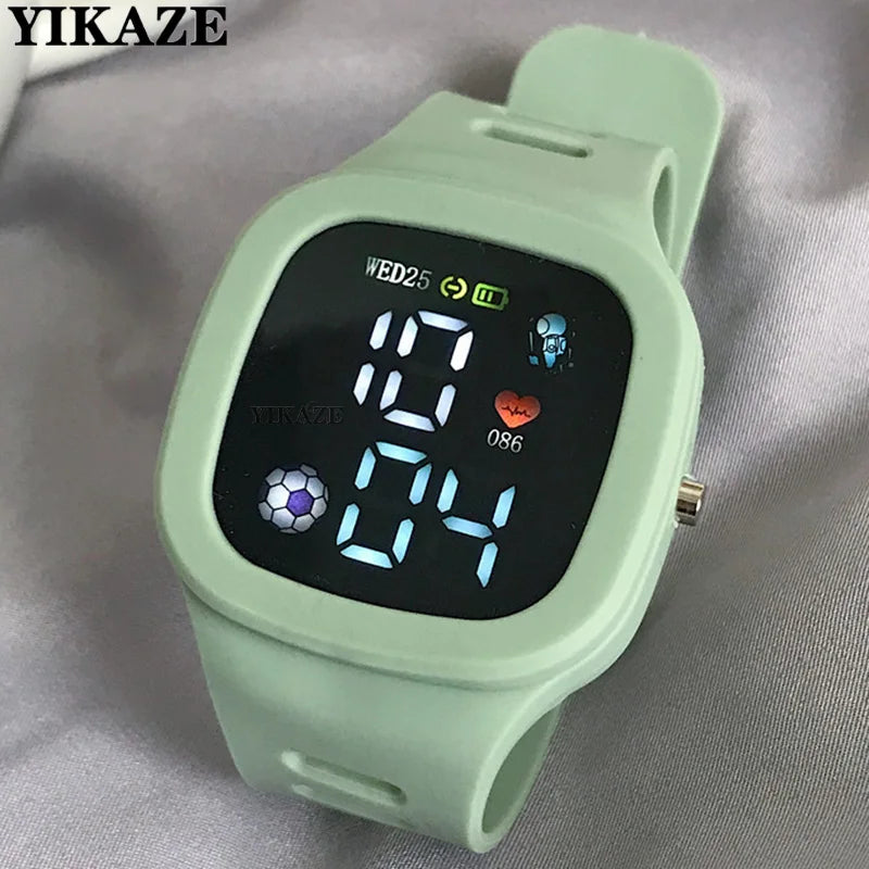LED Digital Sports Watch - Waterproof Square Silicone Wristwatch