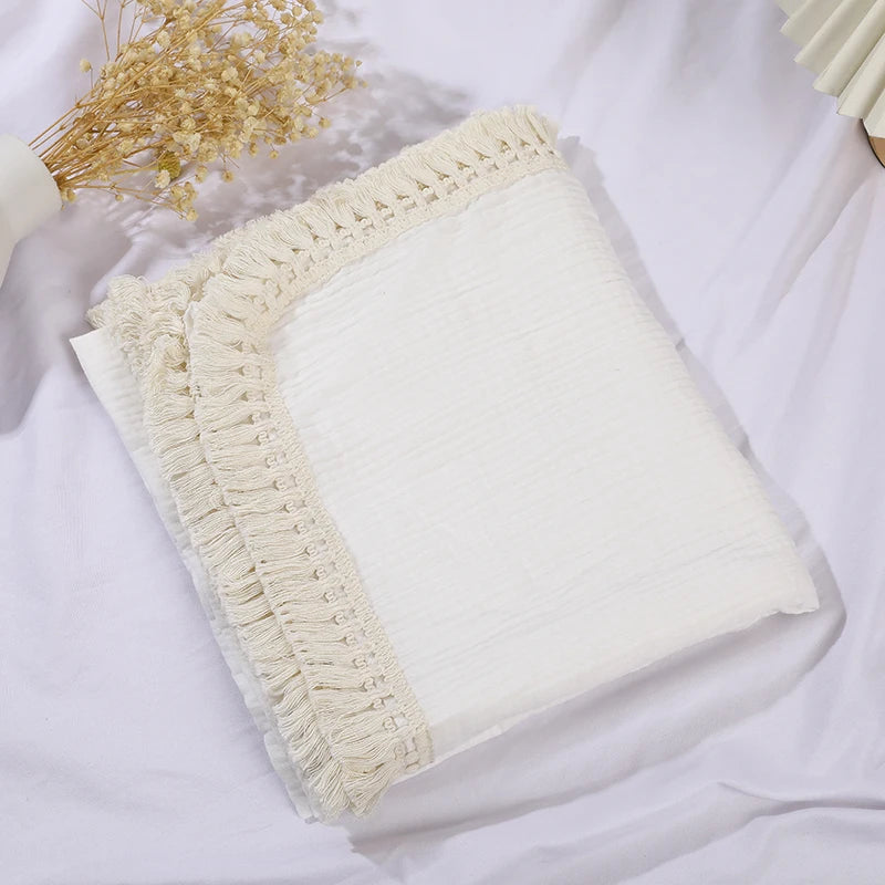 Cute Bear Cotton Baby Swaddle Blanket - Soft Newborn Muslin Wrap
