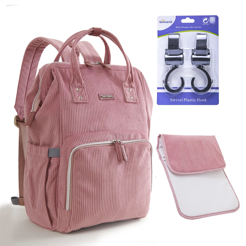 Travel Diaper Bag Backpack - Large Mommy Organizer with Zipper