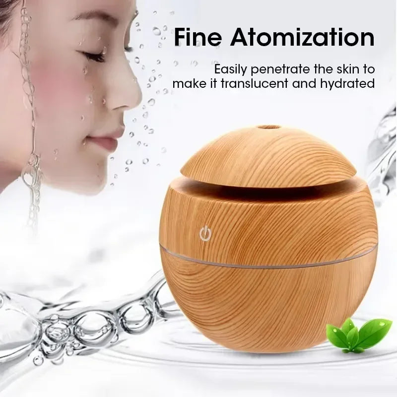 Mini Woodgrain USB Humidifier and Essential Oil Diffuser