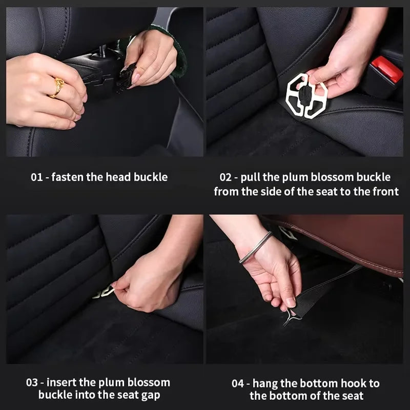 PU Leather Car Seat Back Organizer with Foldable Tray