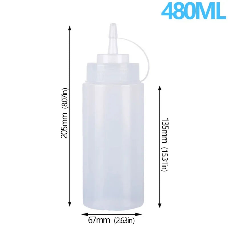 Large Squeeze Condiment Bottle with Nozzle for Sauces