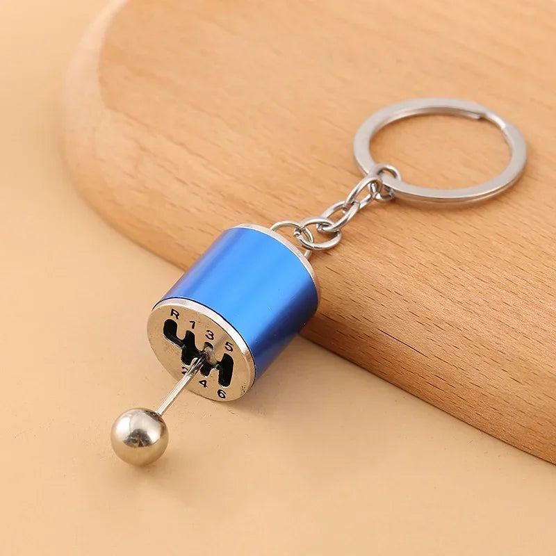 Gear Head Car Keychain with Speedbox Pendant Design