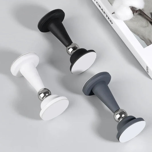 No-Drill Silicone Door Stopper with Wall Protection